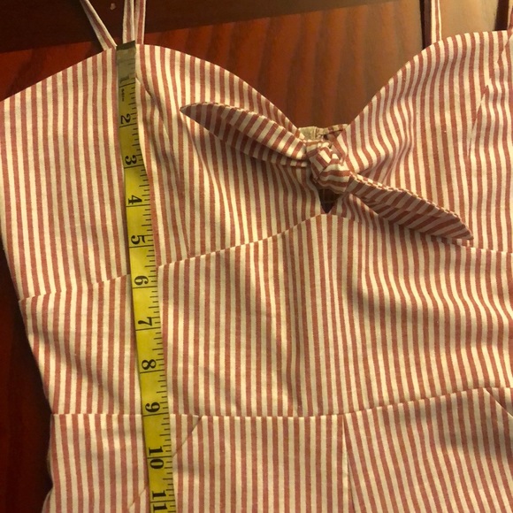 Red striped Jumpsuit with bow tie - Picture 5 of 8